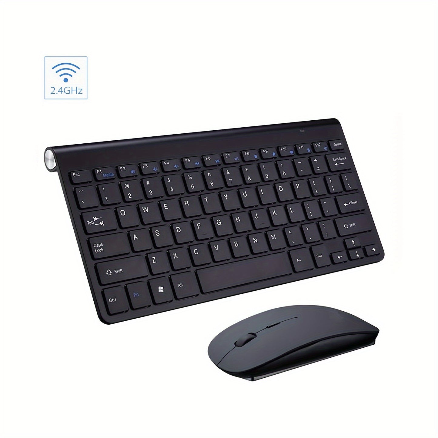 Black/Silver Wireless Noise Canceling Keyboard And Mouse Set, Smart Power Saving 2.4G Wireless Keyboard With Ergonomically Designed Mouse, Ultra Slim Wireless Keyboard Support For Laptops, TVs, PCs, All-in-One TV Boxes Electr