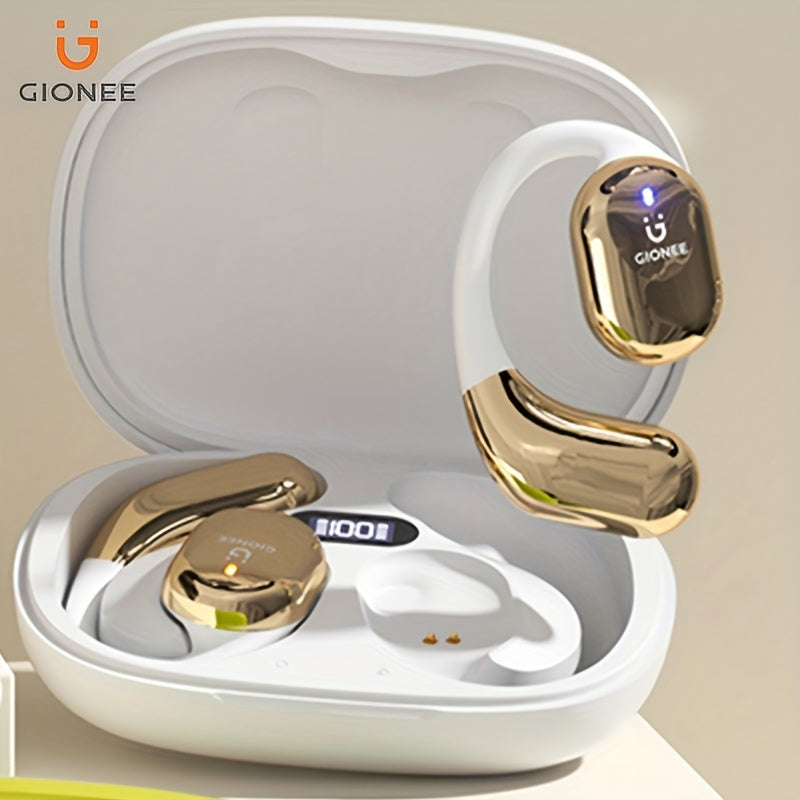 8H Playtime Gionee JL001 Wireless Earbuds - Hi-Fi Sound, Noise Cancellation, 90° Suspension Positioning Earhook, Touch Control with Siri, Detachable Design, Rechargeable Lithium Polymer Battery, and Portable Charging Case