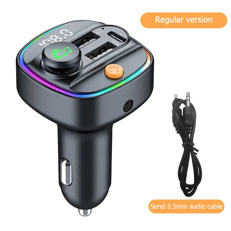 Bluetooth 5.4 FM Transmitter Handsfree Car AUX Radio Modulator MP3 Player with 22.5W & PD30W Fast Charge Adapter Car Accessories