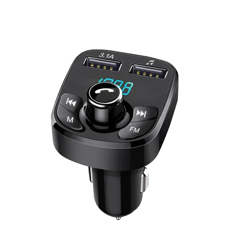 Bluetooth 5.0 FM Transmitter Wireless Handsfree Audio Receiver Dual USB 3.1A+1.0A U Disk Playing for Car Radio Player Speaker