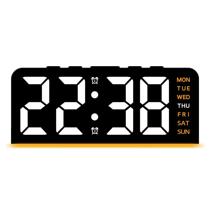 LED Digital Clock with Date, Temp, Alarm & Night Light - Multifunctional Desk Clock for Home, Office, Bedroom