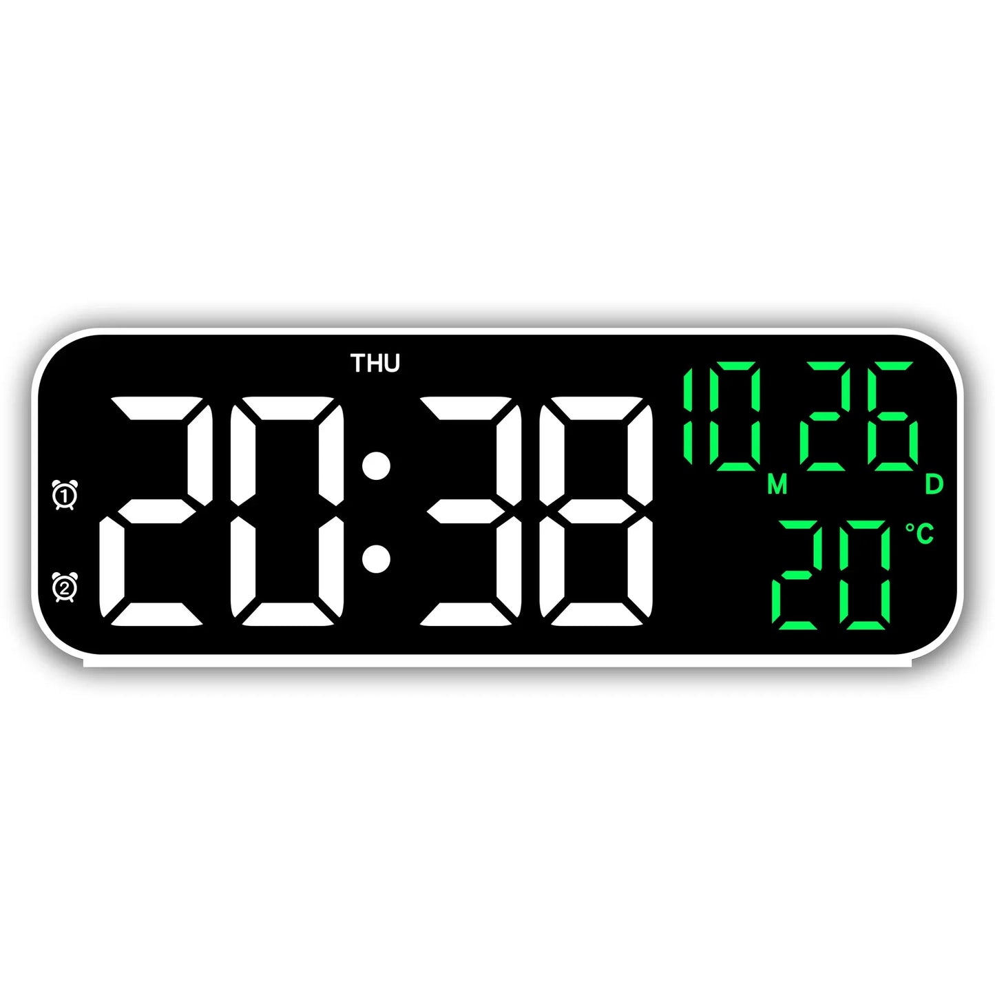 LED Digital Clock Temperature Date Week Display Desktop Clock 3 level Brightness Adjustment Voice Control Countdown Alarm Clock