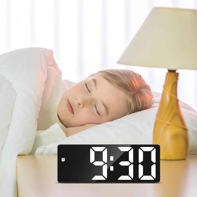 LED Digital Alarm Clock Portable Travel Clock for Bedroom Office Kitchen Easy to Read Home Decor Battery Mains Powered