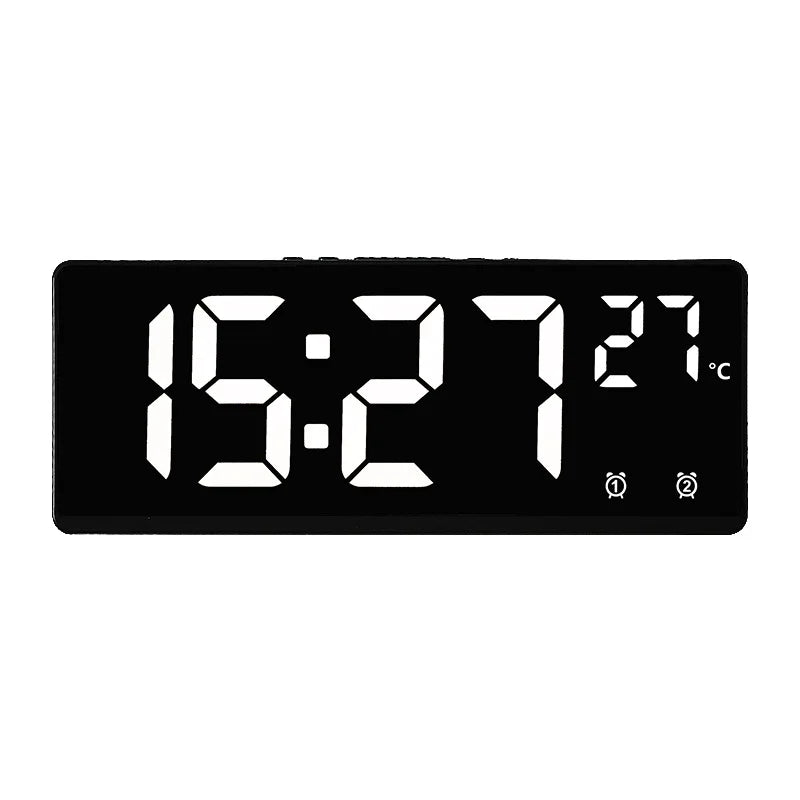 LED Digital Electronic Clock Backlight Large Number Alarm Clock Temperature Calendar Bedside Table Nightlight Home Decoration