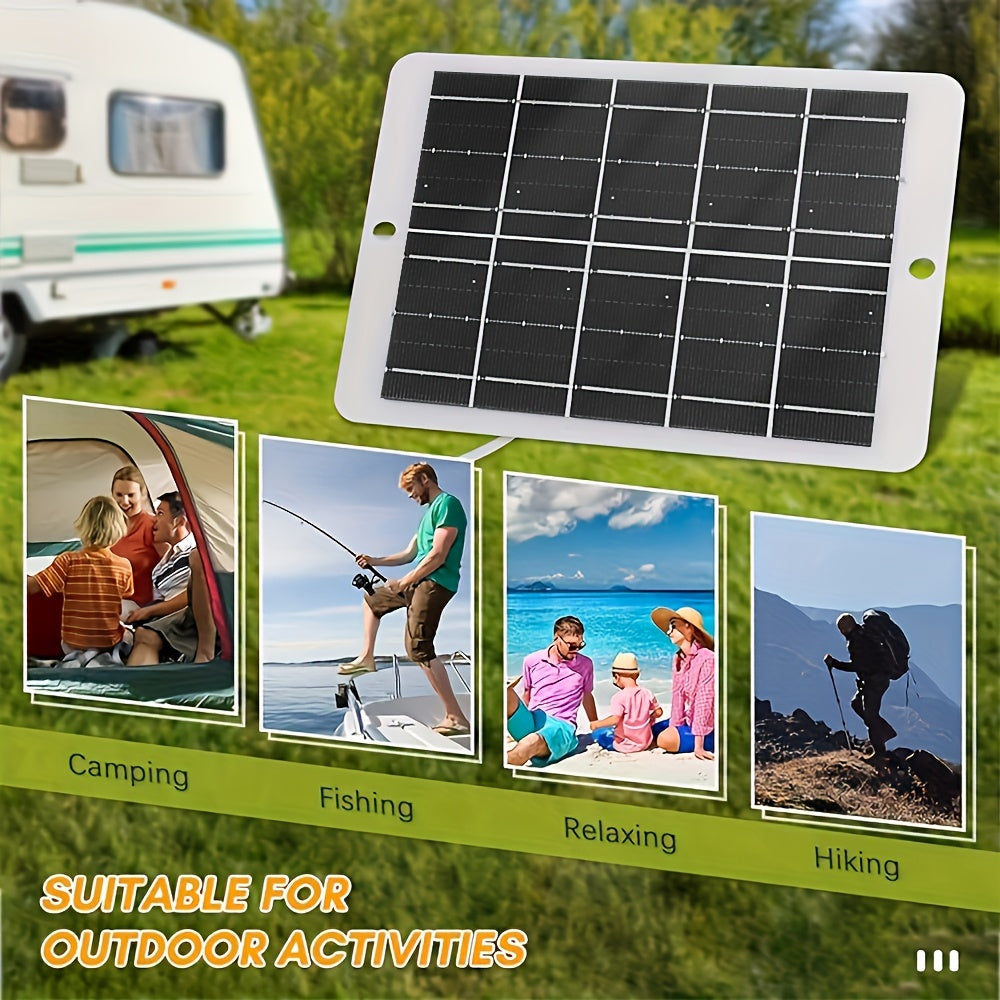 3W-5V Portable Solar Charger with USB, Safe for Power Banks & Phones, Ideal for Outdoor Camping, Flashlights, Sports Cameras, Small Fans