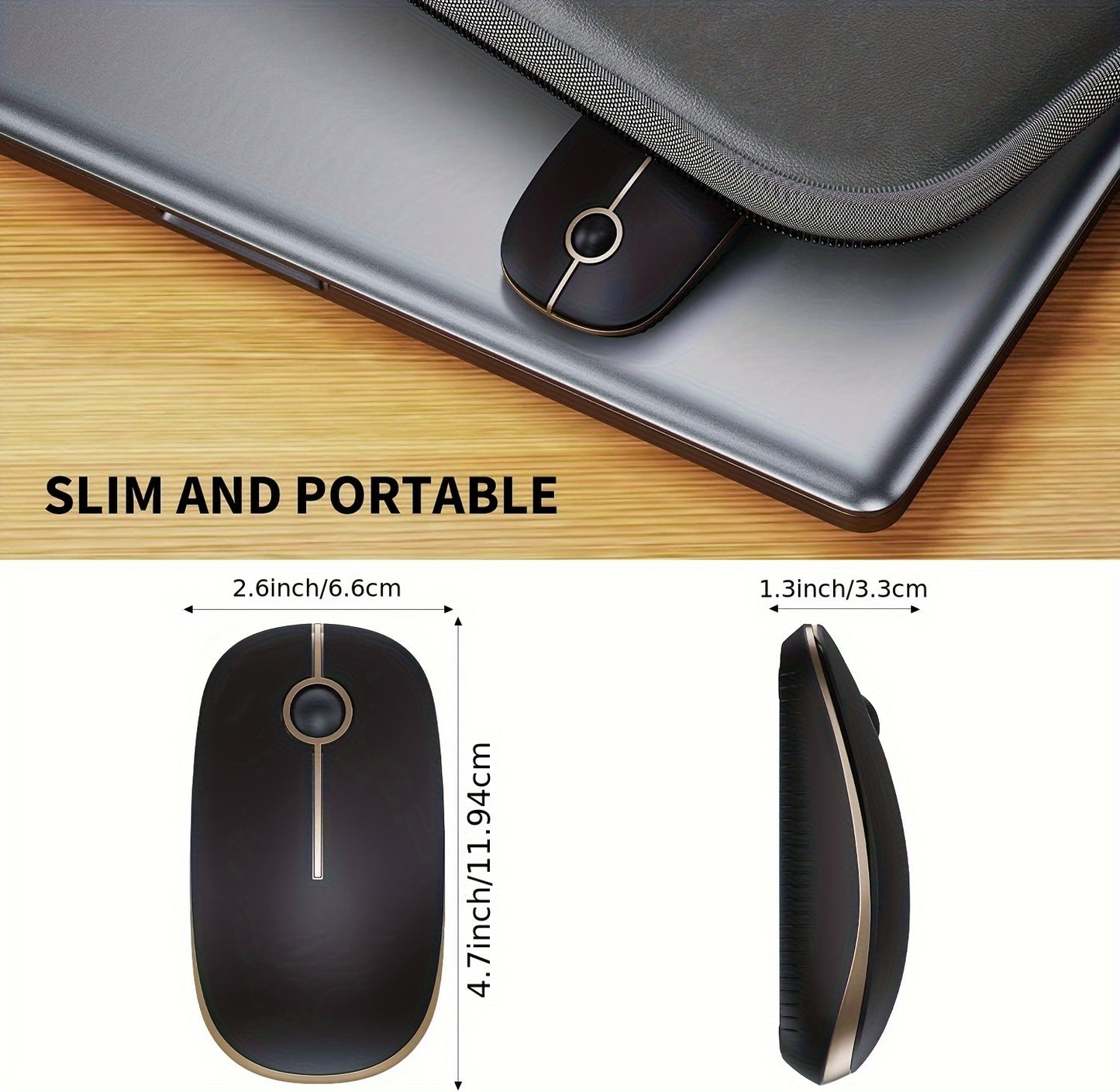 Wireless Mouse 2.4G Slim Portable Computer Mouse With Nano Receiver Less Noise Mobile Optical Mice For Notebook PC Laptop Computer