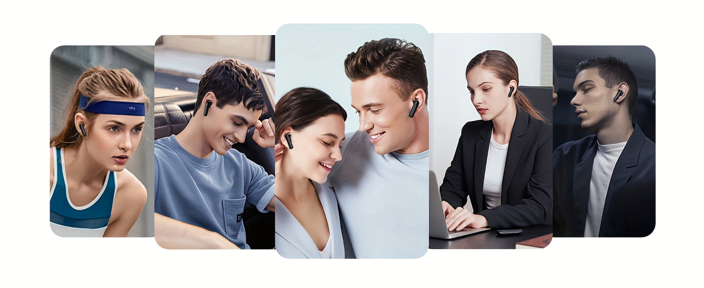 Wireless Earbuds HiFi Stereo, Wireless Earphones with ENC Noise Cancelling Mic, Touch Control, in Ear Wireless Headphones