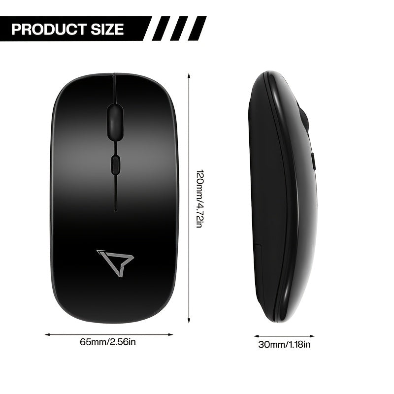 Ergonomic 2.4G Wireless Mouse - Sleek, Portable Design for PC & Laptop Gaming | Optical Technology, No Battery Required