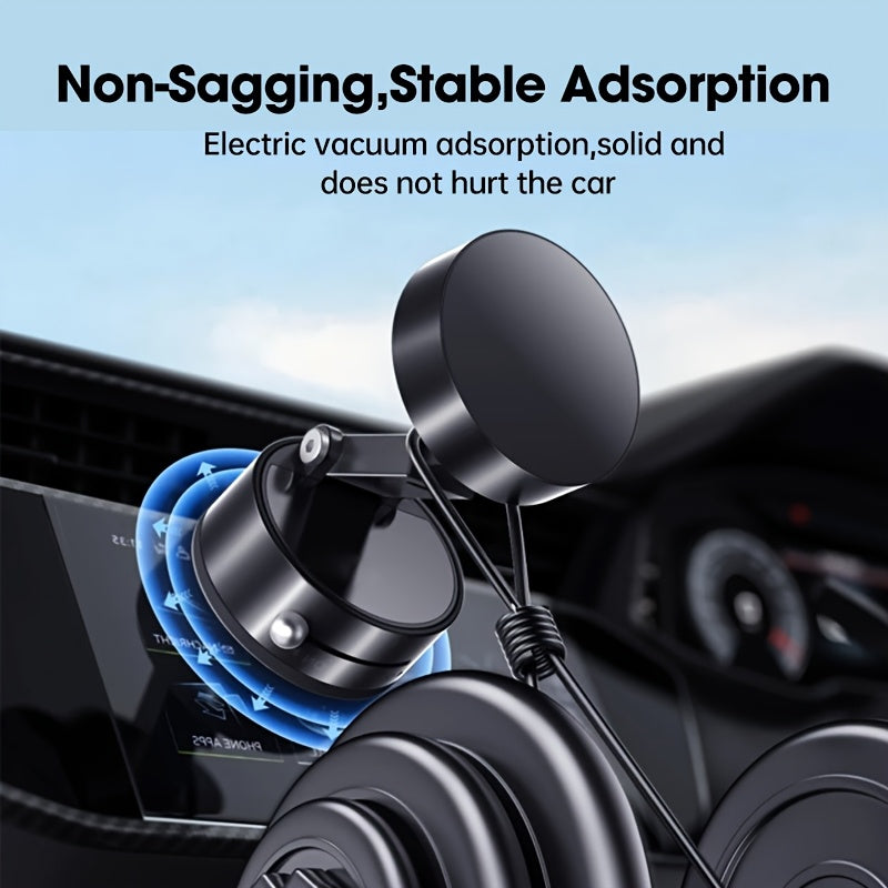 Upgraded Vacuum Magnetic Car Phone Holder, 360° Rotating Bracket Reinforced 96LBS Ultra Suction Cup, Foldable Design Telescopic Arm Adjustable Holder, for iPhone & Android Cell Phone Holders, for Your Car/Gym/Mirror Mount, G