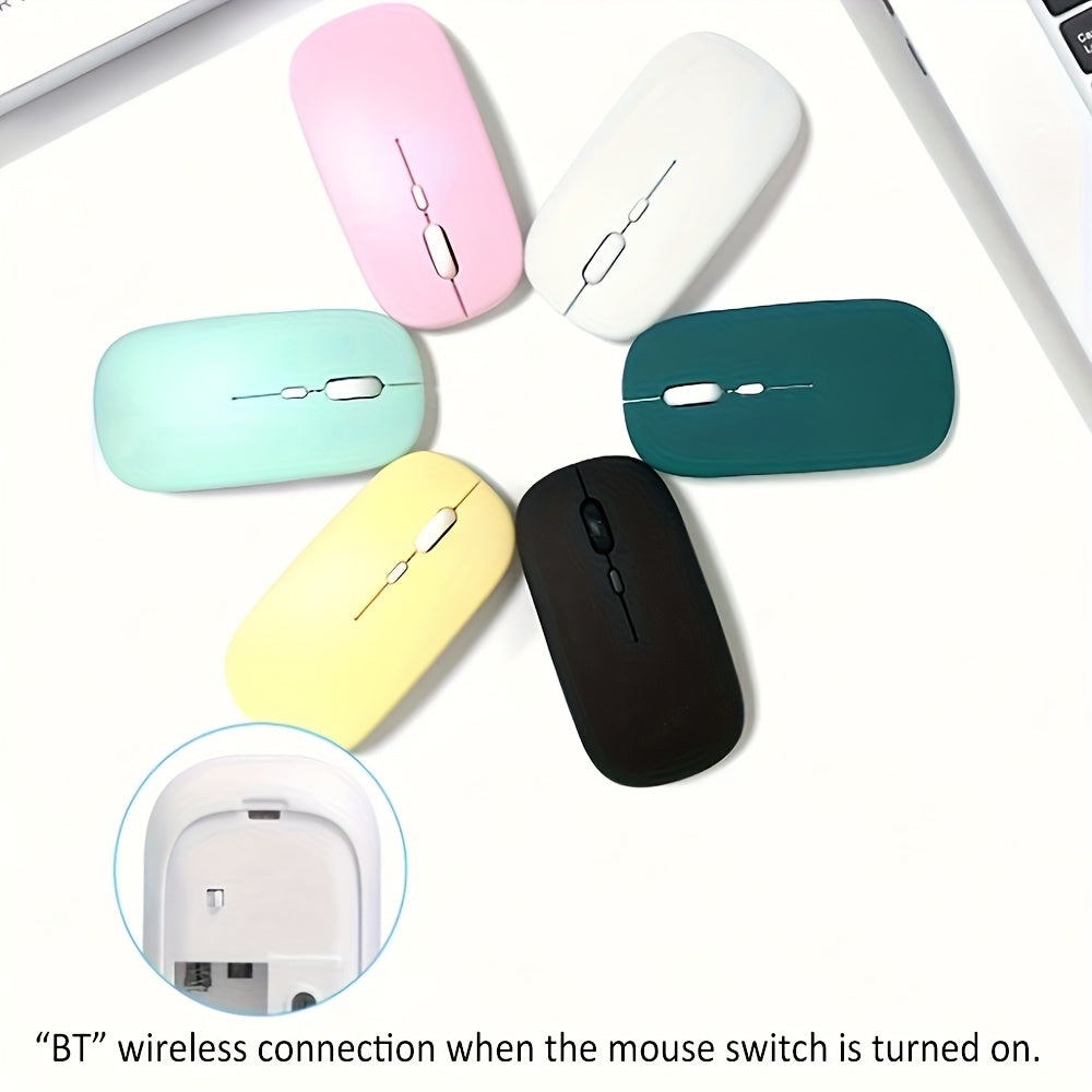 Wireless Mouse, Ultra-Thin, Silent, Battery Powered, Compatible with iPad, Laptop and Desktop - Macaron Color, Suitable for Birthday, Easter, Halloween and Christmas
