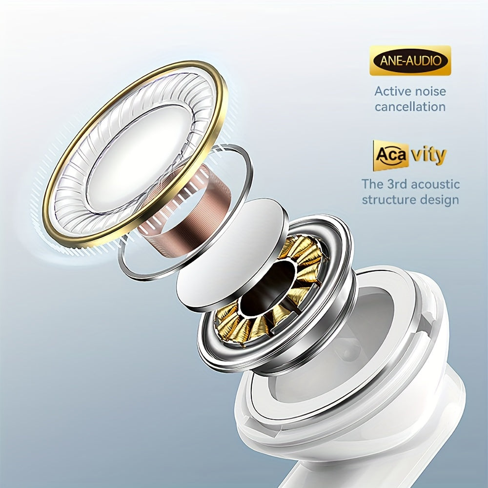 Wireless Earbuds Active Noise Cancelling Earphones, Wireless 5.2 With Microphone Charging Case, 30 Hours Playback Time, In Ear High Fidelity Stereo Earphones Suitable For IPhone Airpod Pro/Android