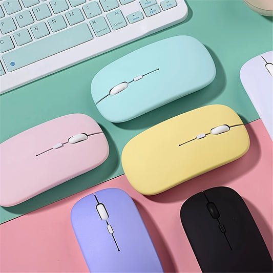 Wireless Mouse, Ultra-Thin, Silent, Battery Powered, Compatible with iPad, Laptop and Desktop - Macaron Color, Suitable for Birthday, Easter, Halloween and Christmas