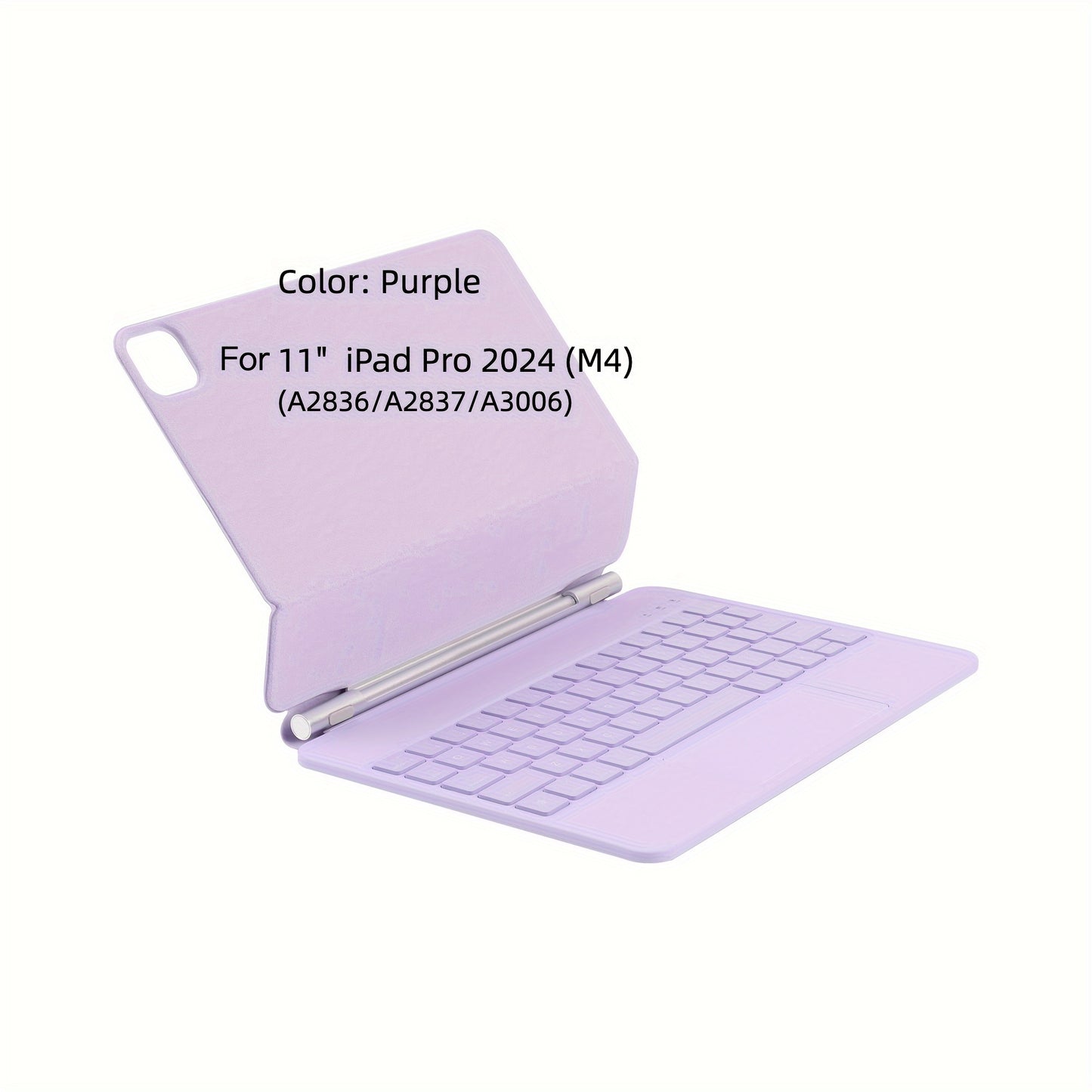 DVWDVW 7-Color Backlit For IPAD Keyboard Case, PU Leather, Magic Magnetic Stand Keyboard For IPad Pro 2024 (M4) With Multi-Touch Trackpad, Floating Design, 7 Colors Backlit, Wireless Keyboard Case