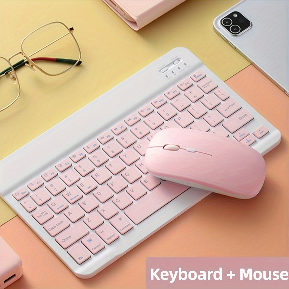 Ultra-Slim Wireless Keyboard And Mouse Set, Portable BT Keyboard And Mouse Combo, Suitable For IPad, Tablet, Laptop, Office Computer Keyboard.