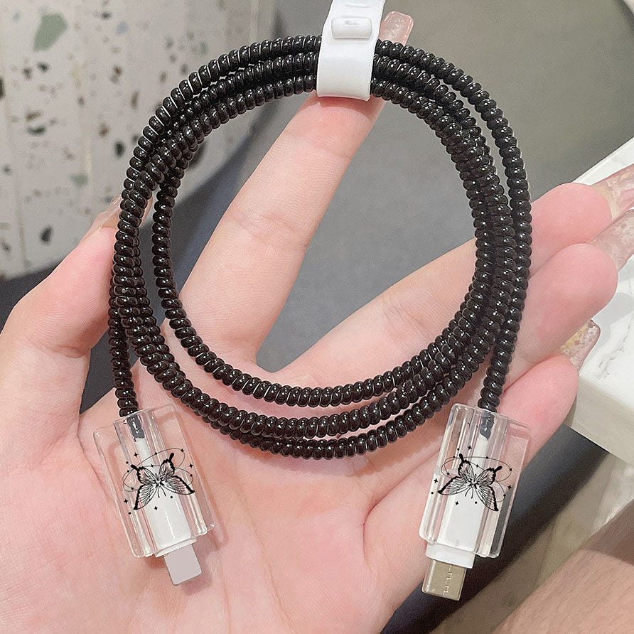 5-in-1 Butterfly Design Case Set - Ultra-Protective iPhone 15/14/13/12/11 Pro Max Cover with 18W/20W Fast Charger and Durable Cable - Exclusively Designed for Apple iPhone Enthusiasts