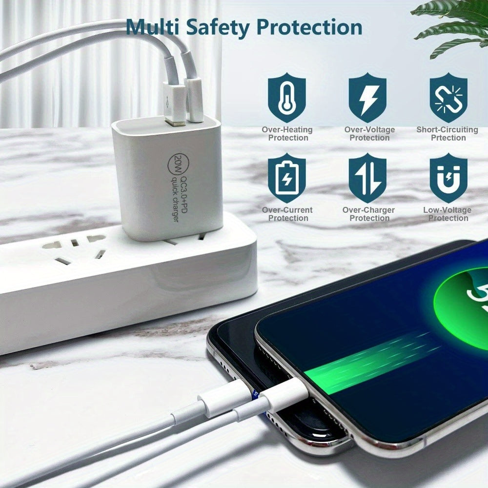 20W USB C Fast Charger PD USB C To C Cable Type C Adapter For Samsung, IPad Pro