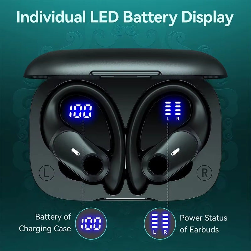 ProSound Wireless Earbuds - Immersive HD Stereo Sound, Advanced Wireless Technology, Up to Long Hours of Playtime, Ultra-Secure and Comfortable Fit, Advanced Noise Cancelling Technology, LED Display, Portable Charging Case -