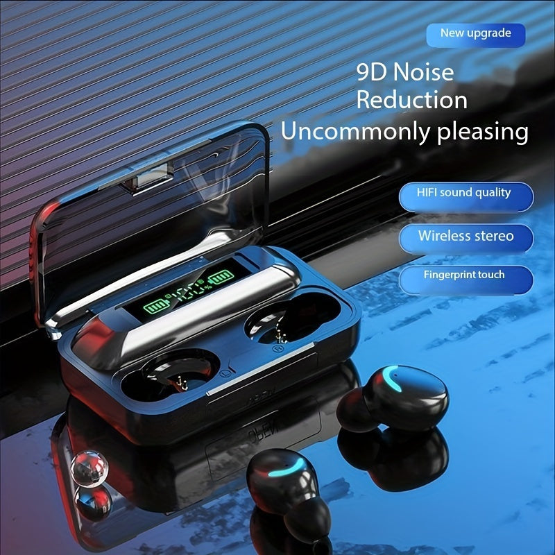 Long-Life Wireless Earbuds - Large Capacity Battery, LED Power Display, Microphone, Compatible with All Mobile Phones - Perfect Birthday Gifts for Students, Men, Women