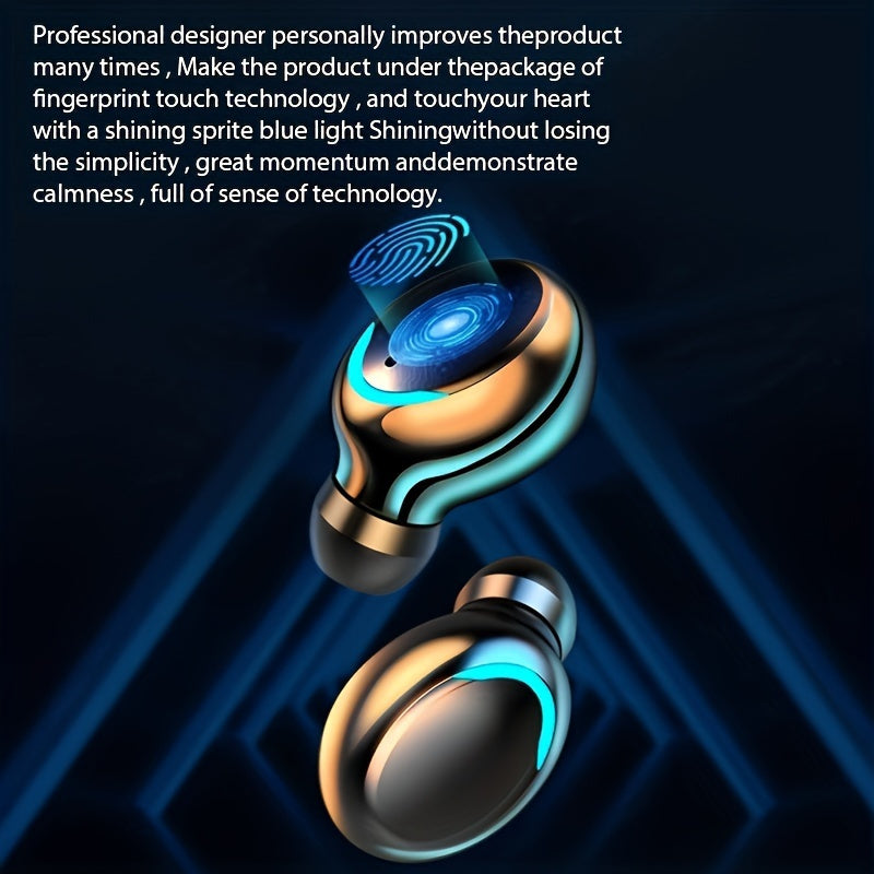 Long-Life Wireless Earbuds - Large Capacity Battery, LED Power Display, Microphone, Compatible with All Mobile Phones - Perfect Birthday Gifts for Students, Men, Women