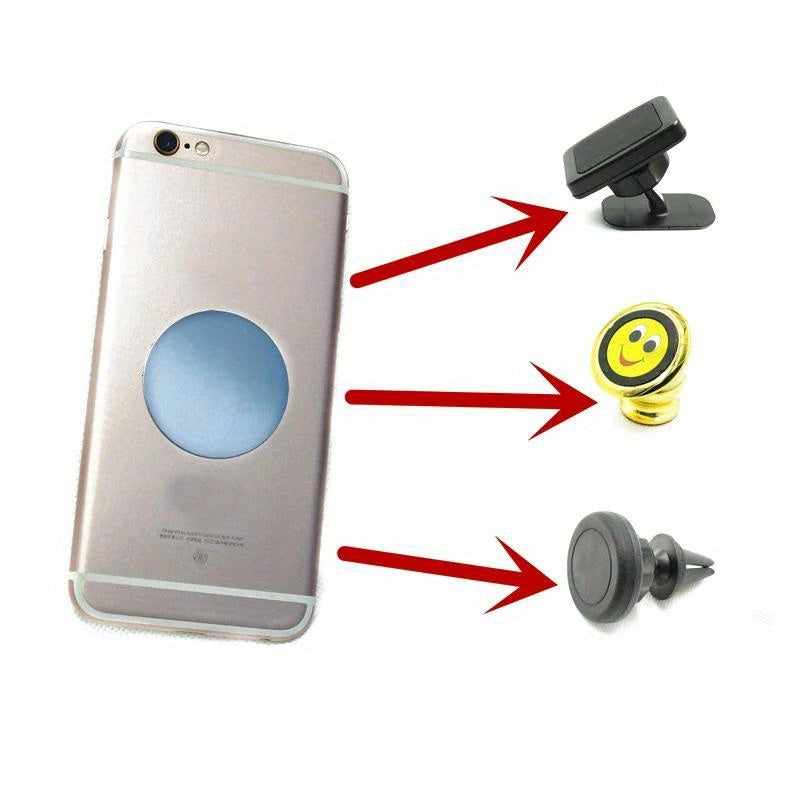 10pcs Magnetic Phone Mount Discs - Durable Iron Plates for Car & Phone Holders, Assorted Sizes (40mm/35mm/30mm/25mm/20mm)