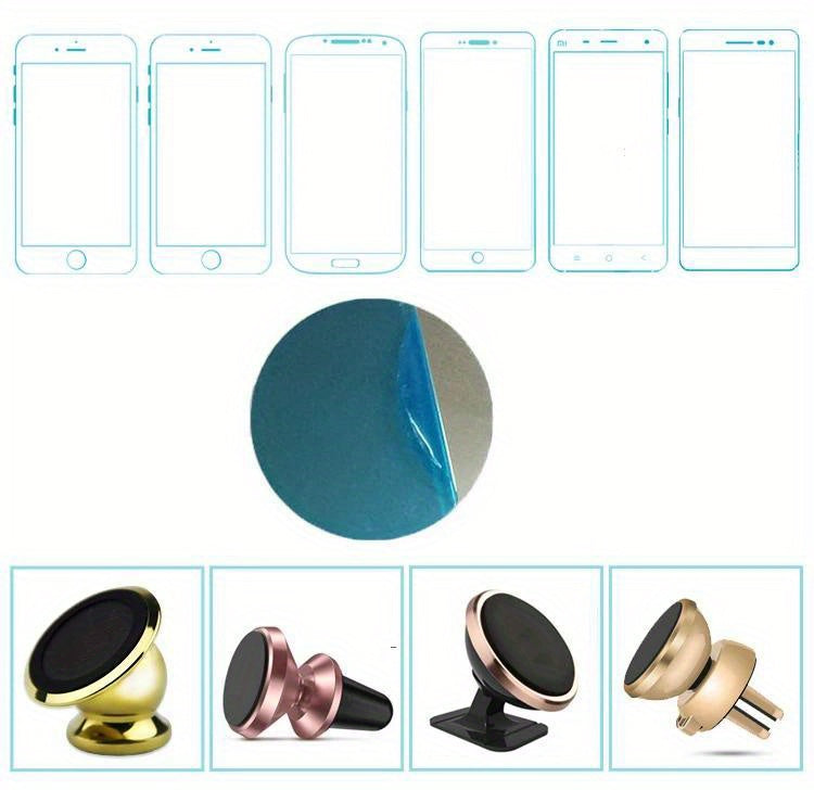 10pcs Magnetic Phone Mount Discs - Durable Iron Plates for Car & Phone Holders, Assorted Sizes (40mm/35mm/30mm/25mm/20mm)