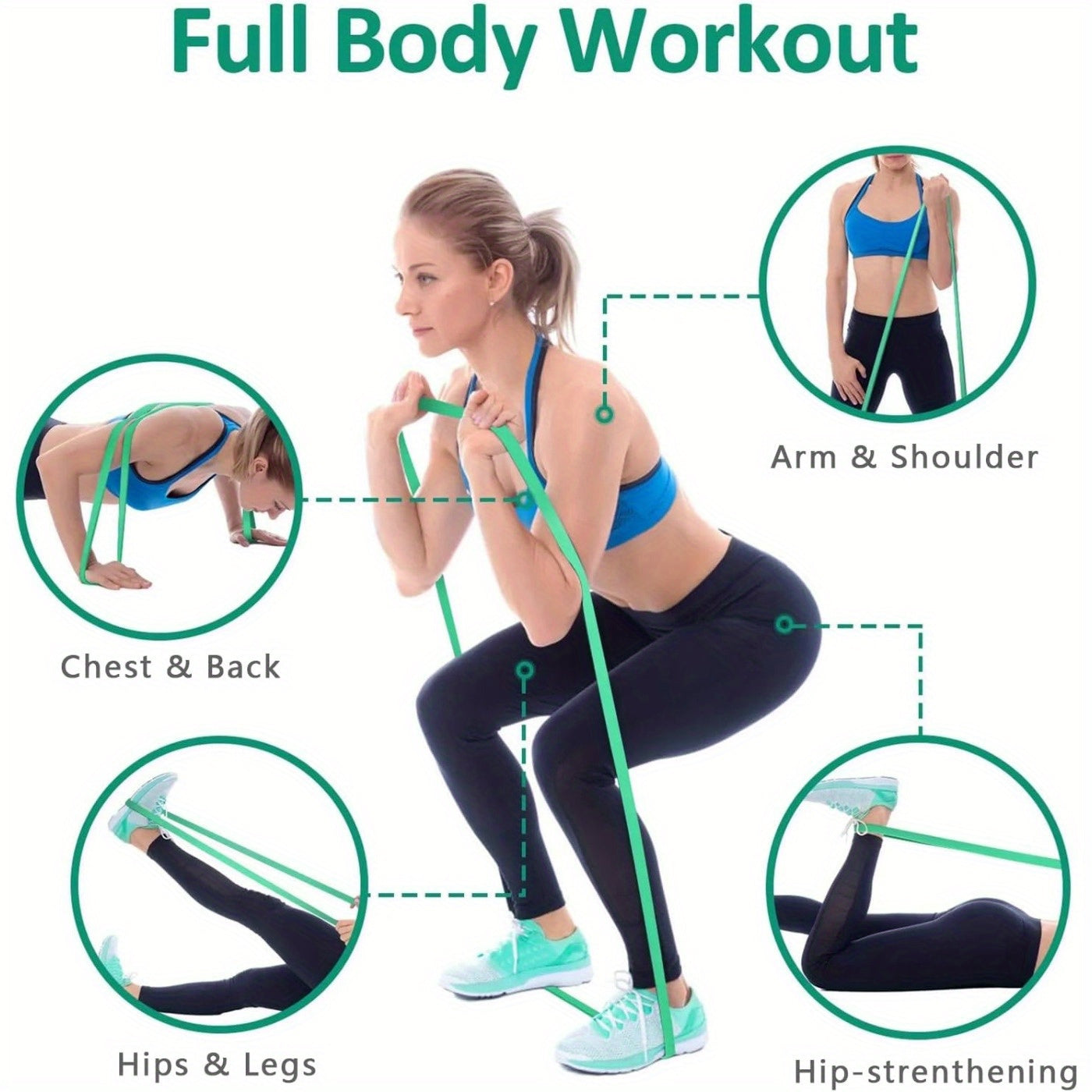 Resistance Band Set - Premium Fitness Bands for Men and Women, Pull Up Assist, Exercise and Body Sculpting, Leg Exercise, Resistance Training and Strength Building