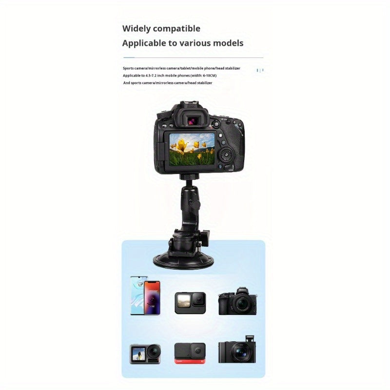 Car Phone Mount with Suction Cup - Dashboard & Windshield Compatible, Ideal for Live Streaming & Navigation