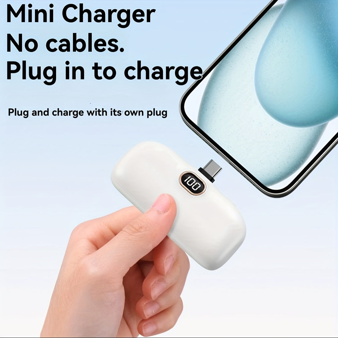 5000mAh Mini Power Bank Wireless Fast Charger Comes With Output Cable, Mini Portable External Battery, Power Bank For IPhone14, Samsung Android Power Bank
