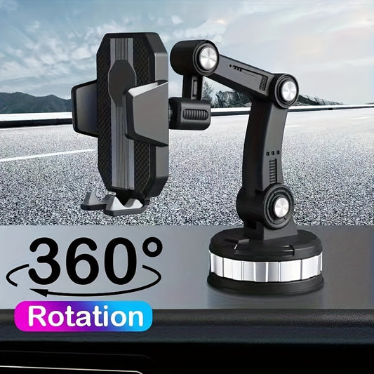 [Rotatable Car Phone Mount] 360° Rotatable Car Phone Mount - Telescopic, Shockproof with Strong Adhesive Gel Pad for Large Trucks & Vehicles