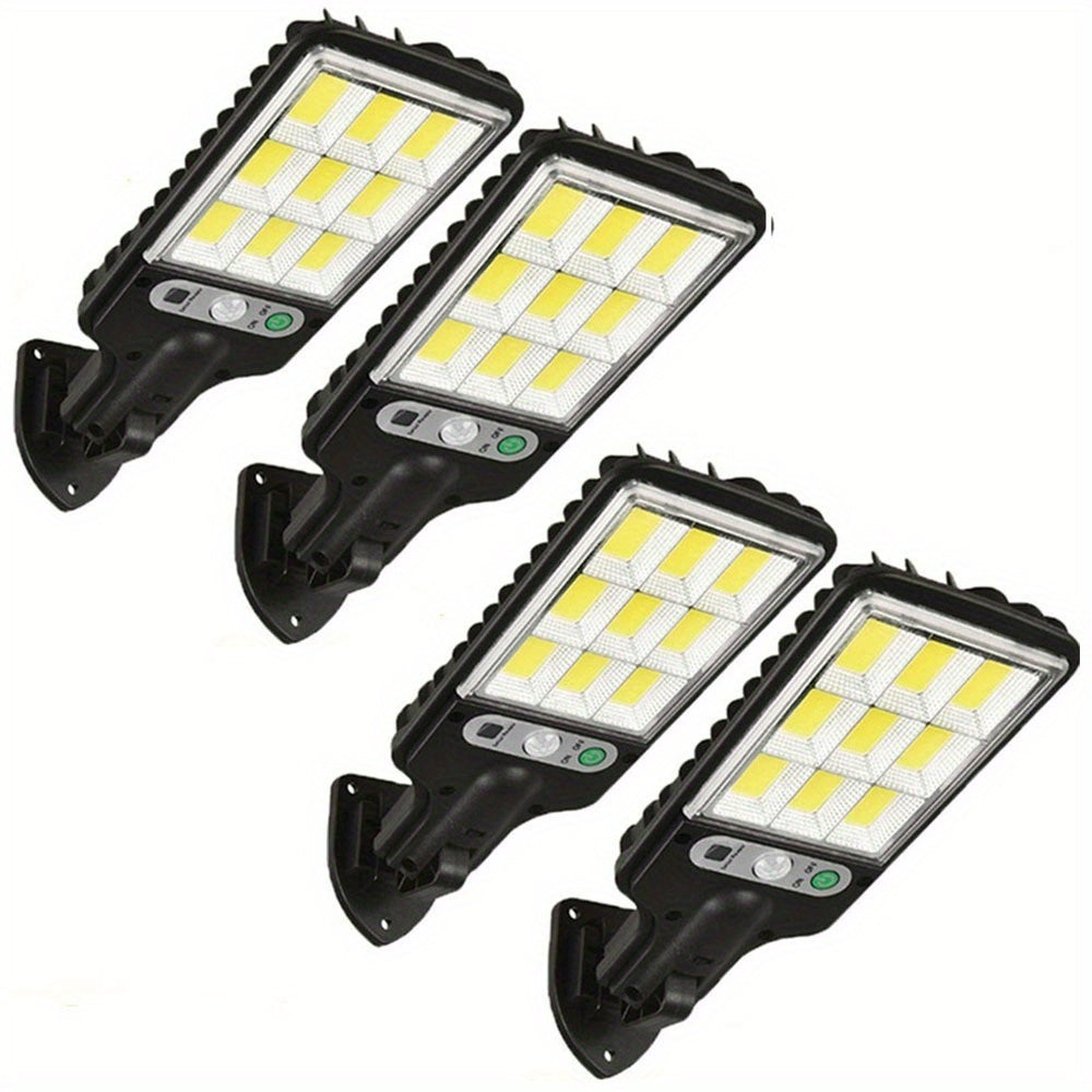 4pack Solar Motion Sensor Lights with Controller, Solar Panel Powered Security Lights, Pathway Light for Garden Garage Yard Backyard Patio Stage
