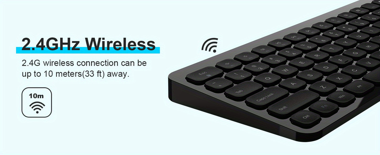 LeadsaiL Wireless Keyboard and Mouse Combo, Wireless USB Mouse and Computer Keyboard Set, Compact and Silent for Windows Laptop, Desktop, PC