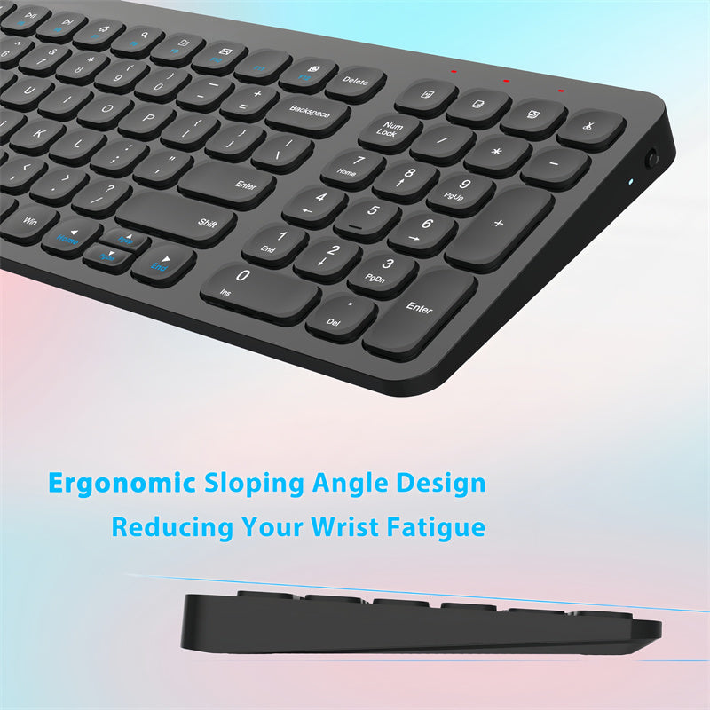 LeadsaiL Wireless Keyboard and Mouse Combo, Wireless USB Mouse and Computer Keyboard Set, Compact and Silent for Windows Laptop, Desktop, PC