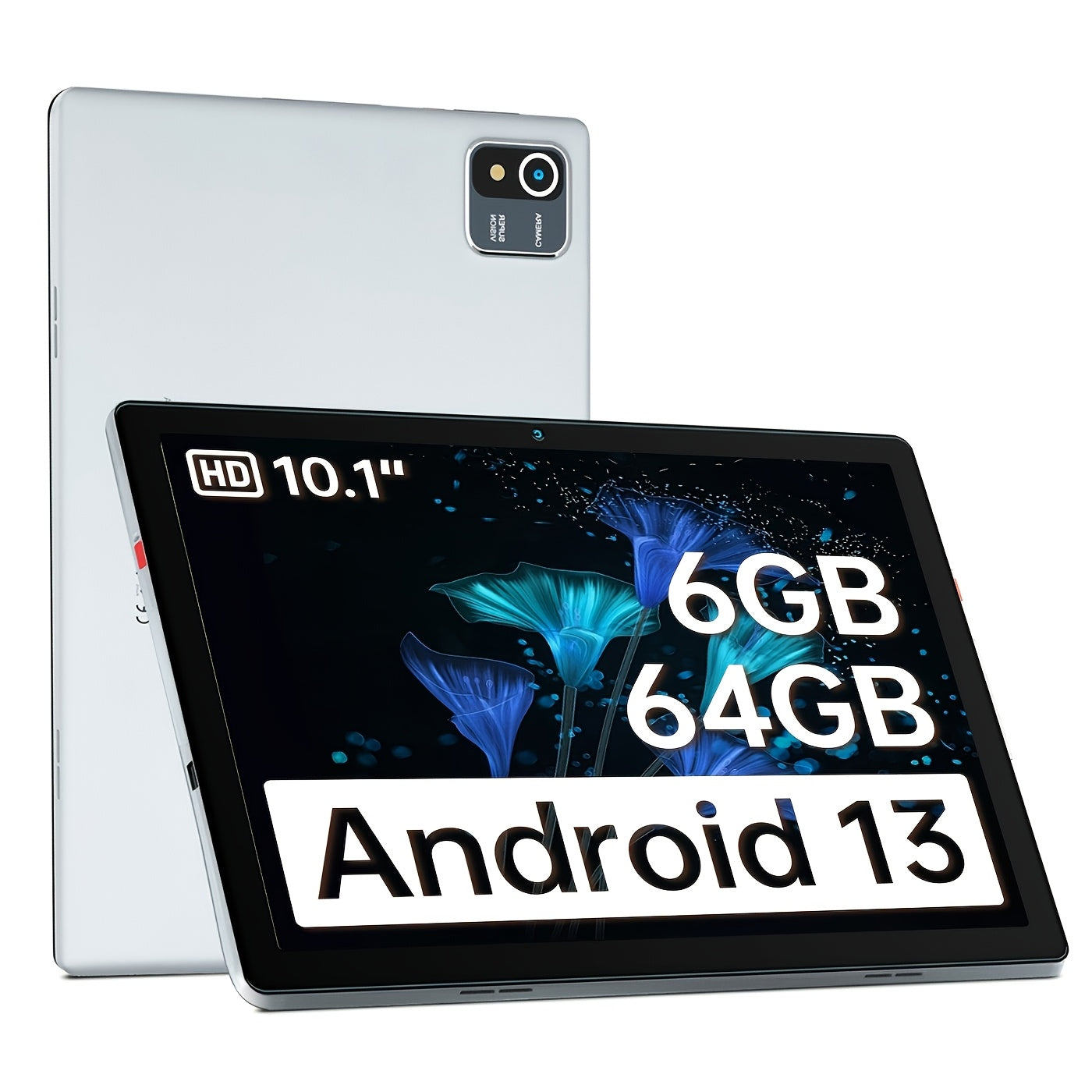 AEEZO 10.1-inch Quad-Core/Octa-Core Tablet, 64GB ROM, 6GB/12GB RAM, Android 13/14, 5000mAh Battery, 800x1280. Options: Tablet Only: Tablet + Wireless Keyboard + Mouse + Stylus Without Electricity+ Headphones + Foldable Case;