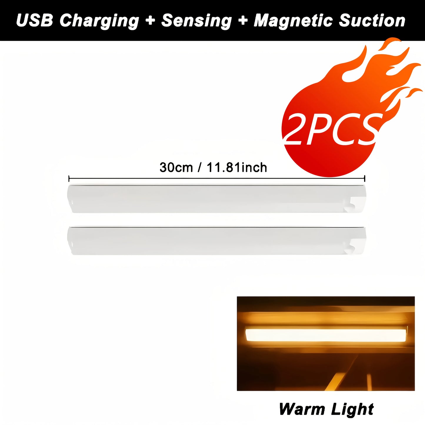 2/6pcs Battery Operated Under Cabinet Lights, Ultra-Bright Wireless Motion Sensor Light Indoor, Smart LED Motion Sensor Lights, Under-Cabinet Lighting, Magnetic Dimmable Closet Lights, Wireless Under Counter Lights For Kitche