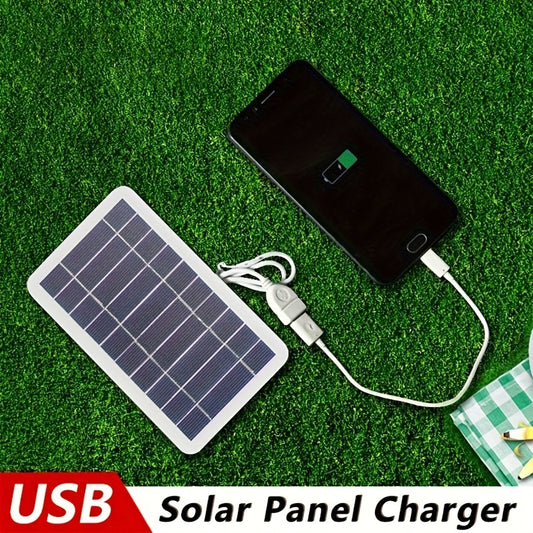 [Solar Charger] Solar Powered USB Solar Panel Charger For Outdoor Travel & Camping | One, Charge Controller, Female To Male USB Connector - Compatible With Mobile Phones, Power Banks, Flashlights, Fans, Tablets