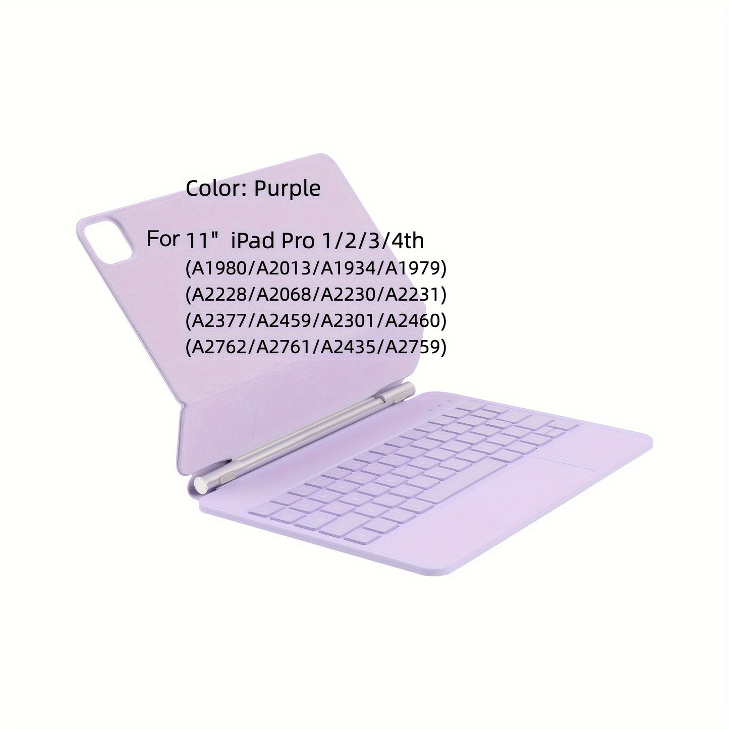 DVWDVW 7-Color Backlit For IPAD Keyboard Case, PU Leather, Magic Magnetic Stand Keyboard For IPad Pro 2024 (M4) With Multi-Touch Trackpad, Floating Design, 7 Colors Backlit, Wireless Keyboard Case