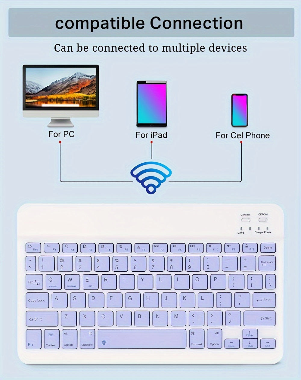 Ultra-Slim Wireless Keyboard And Mouse Set, Portable BT Keyboard And Mouse Combo, Suitable For IPad, Tablet, Laptop, Office Computer Keyboard.