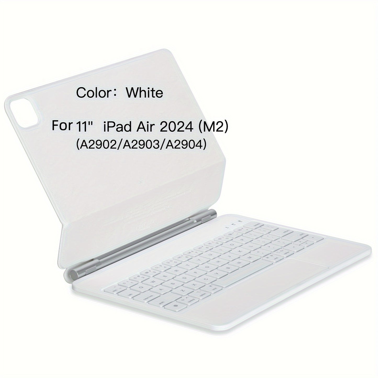 DVWDVW 7-Color Backlit For IPAD Keyboard Case, PU Leather, Magic Magnetic Stand Keyboard For IPad Pro 2024 (M4) With Multi-Touch Trackpad, Floating Design, 7 Colors Backlit, Wireless Keyboard Case