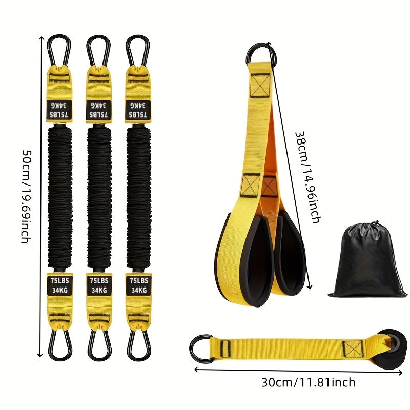 Heavy-Duty Latex Resistance Bands Set, 75-225lbs Adjustable Resistance with Handle & Door Anchor, Stackable Tricep Workout Equipment for Deltoid Push, Face Pull, Bicep Curls - Home Gym Resistance Bands, Ideal for Sports Lover