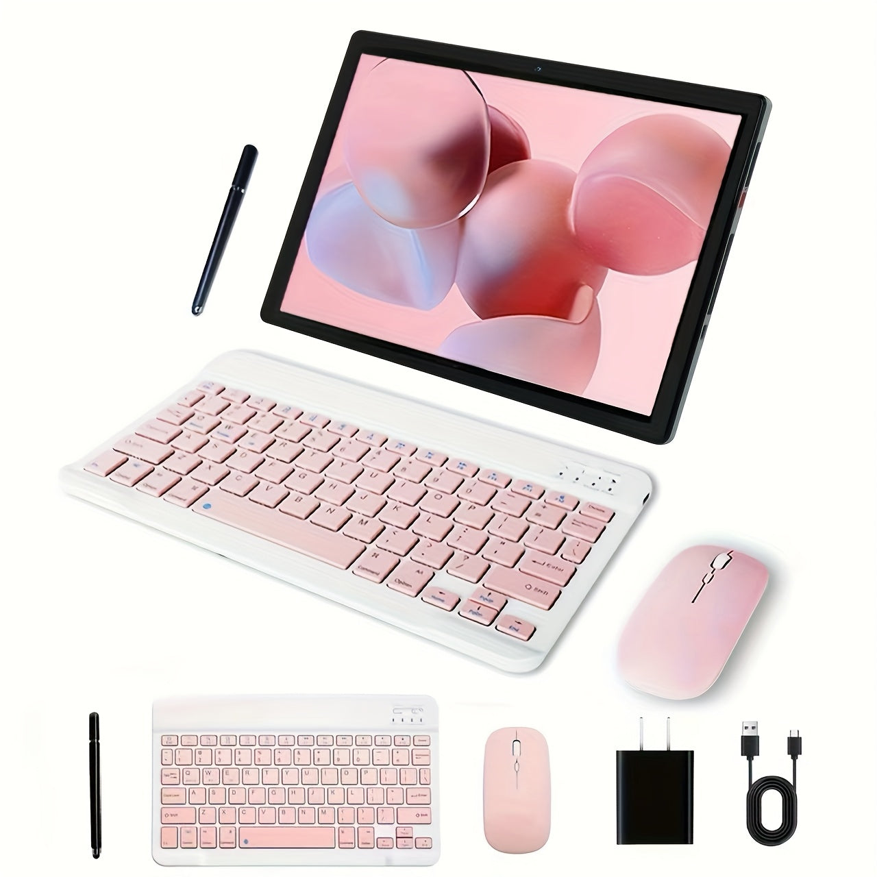 AEEZO 10.1-inch Quad-Core/Octa-Core Tablet, 64GB ROM, 6GB/12GB RAM, Android 13/14, 5000mAh Battery, 800x1280. Options: Tablet Only: Tablet + Wireless Keyboard + Mouse + Stylus Without Electricity+ Headphones + Foldable Case;