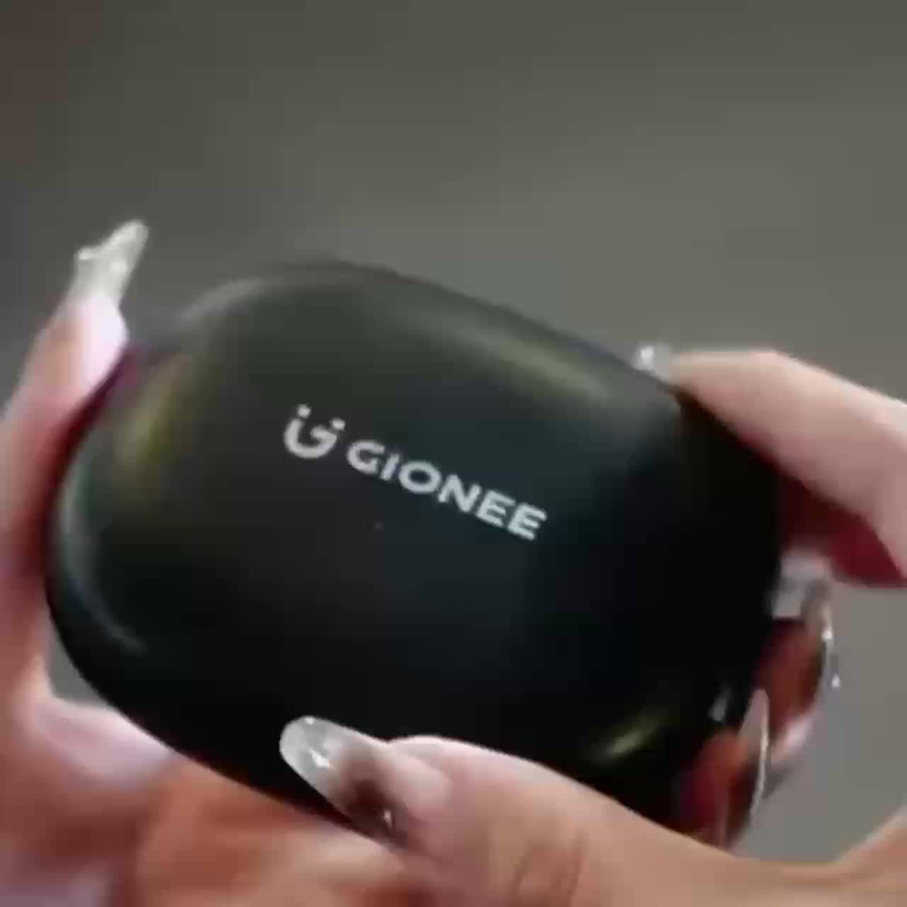 8H Playtime Gionee JL001 Wireless Earbuds - Hi-Fi Sound, Noise Cancellation, 90° Suspension Positioning Earhook, Touch Control with Siri, Detachable Design, Rechargeable Lithium Polymer Battery, and Portable Charging Case