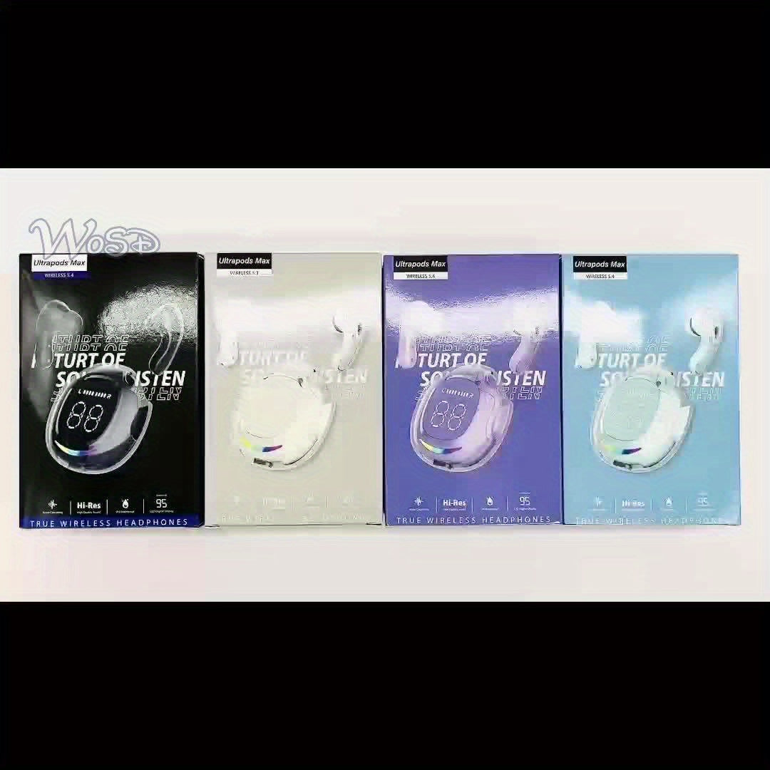 Wireless 5.4 Wireless Earbuds Built-in Ambient Lighting Sports Gaming Headset Bass Touch Control Headset Digital Display