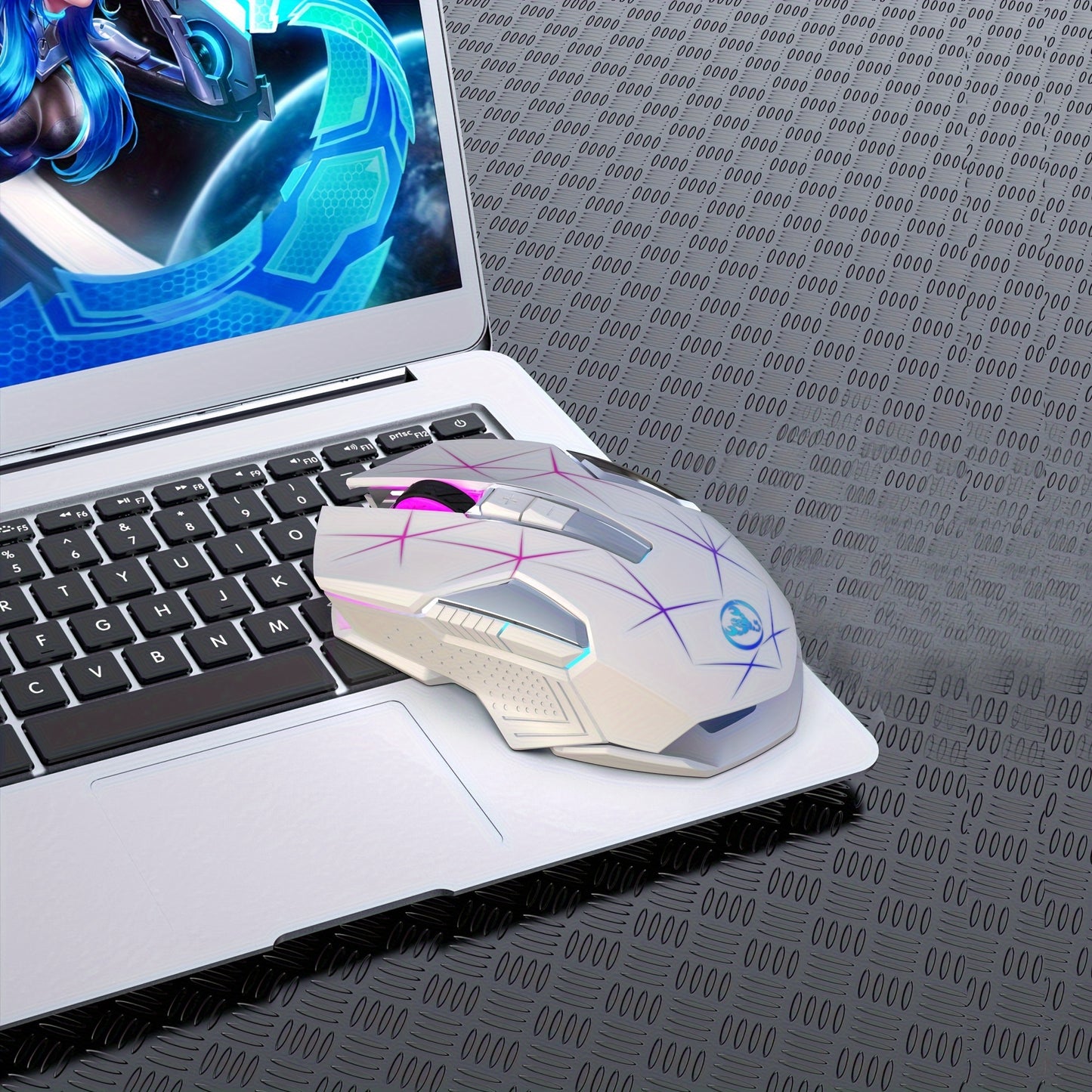 HXSJ-T300 Wireless Mouse with Type-C Charging, 2.4G, Animal Print Design - Compatible with PCs, Laptops & Desktops