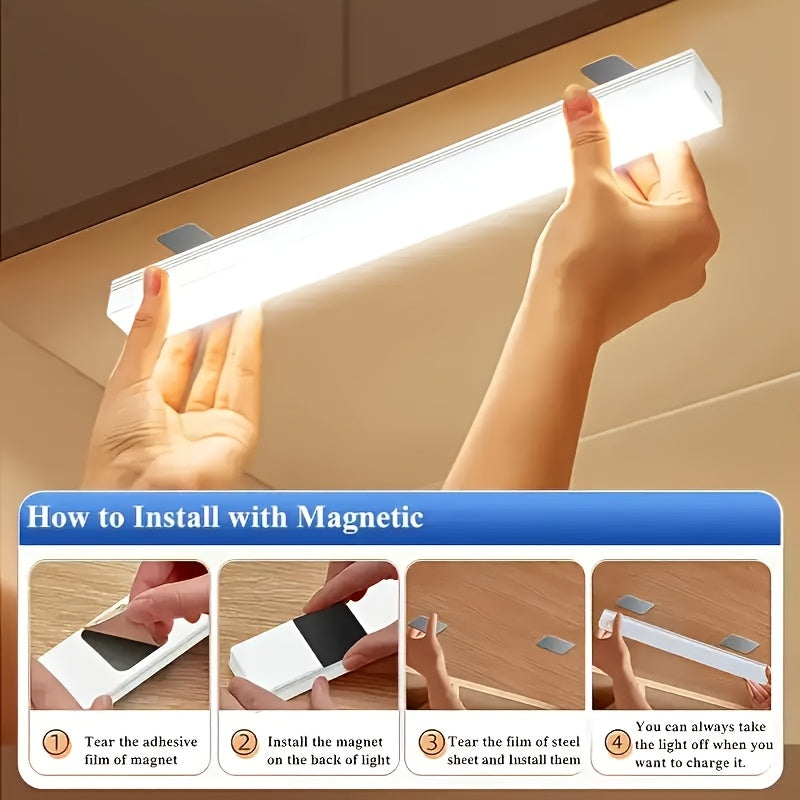 2/6pcs Battery Operated Under Cabinet Lights, Ultra-Bright Wireless Motion Sensor Light Indoor, Smart LED Motion Sensor Lights, Under-Cabinet Lighting, Magnetic Dimmable Closet Lights, Wireless Under Counter Lights For Kitche