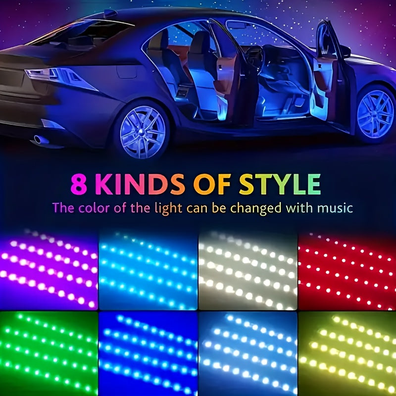 Easy Installation, Automotive High Brightness Neon Kits, Automotive LED Light Strips, Interior Lights, Christmas Decorations, USB Neon Accessories, Ambiance Light Strips, Foot Space Neon Kits, Without Battery