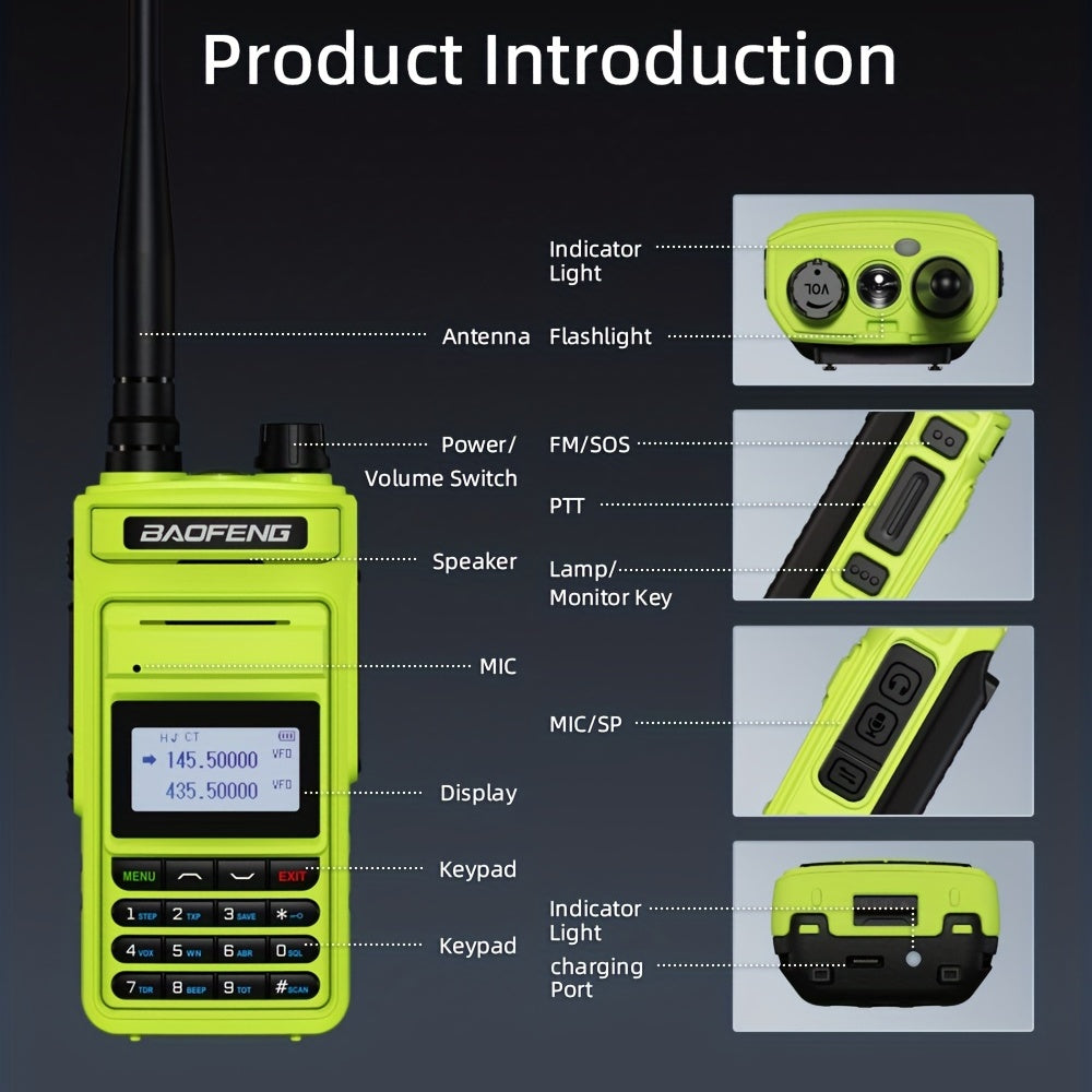 2023 BAOFENG New UV999 Pro Max 10W V2 Professional 999 Channels Walkie Talkie Type-C Fast Charger Long Range Dual Band UHF VHF Two Way Radio Upgrade Handheld Transceiver