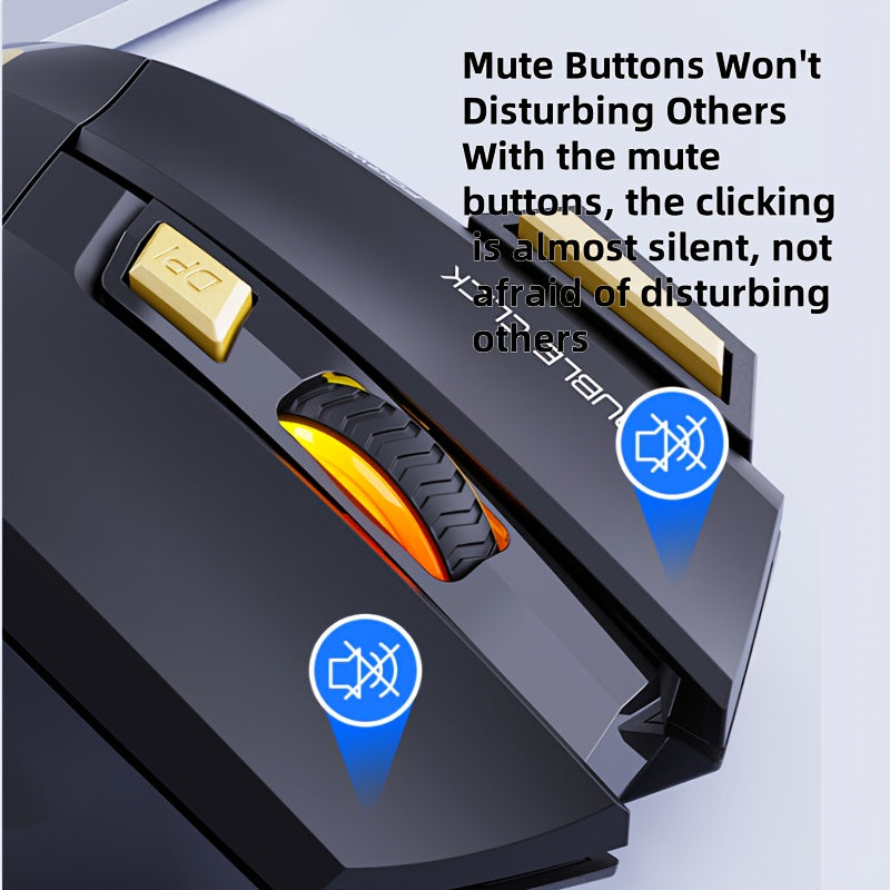 MCPIWOHY Gaming Mouse 2.4G Wireless with RGB Breathing Light, 7 Programmable Buttons, 500mAh Rechargeable Battery, Type-C Charging, 7200 DPI, Right-Handed Design for Windows 10, Wireless Mouse for Laptop