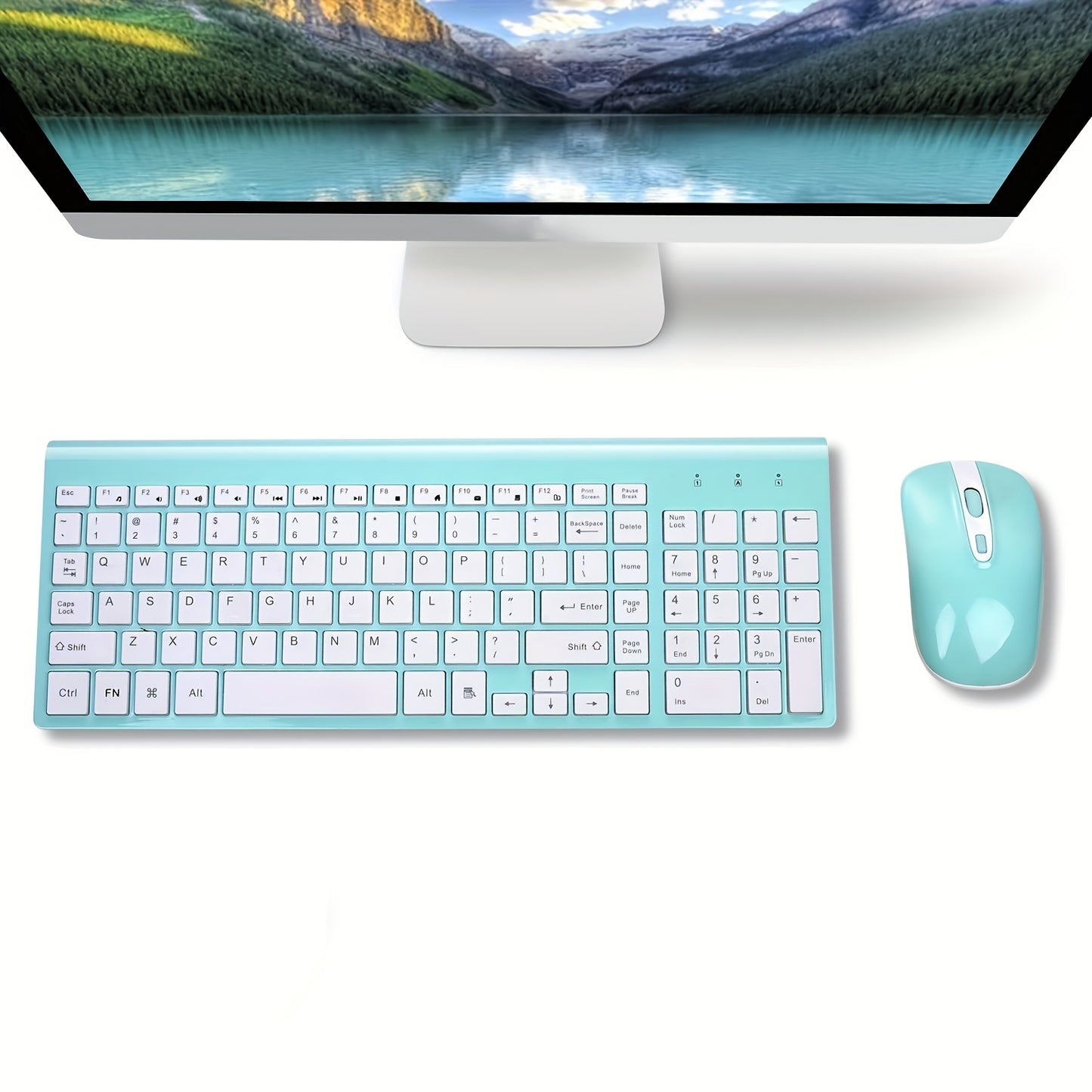 cimetech Wireless Keyboard and Mouse Combo, Compact Full Size Wireless Computer Keyboard and Mouse Set 2.4G Ultra-Thin Sleek Design for Windows, Computer, Desktop, PC, Notebook, Laptop