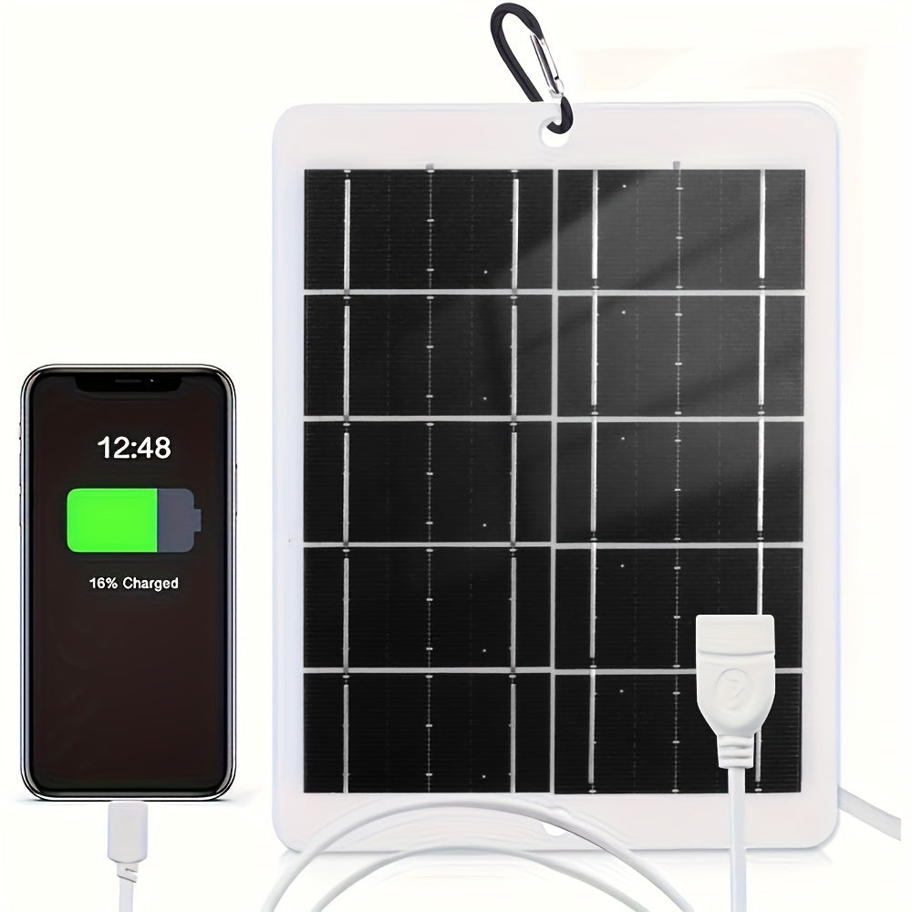 3W-5V Portable Solar Charger with USB, Safe for Power Banks & Phones, Ideal for Outdoor Camping, Flashlights, Sports Cameras, Small Fans