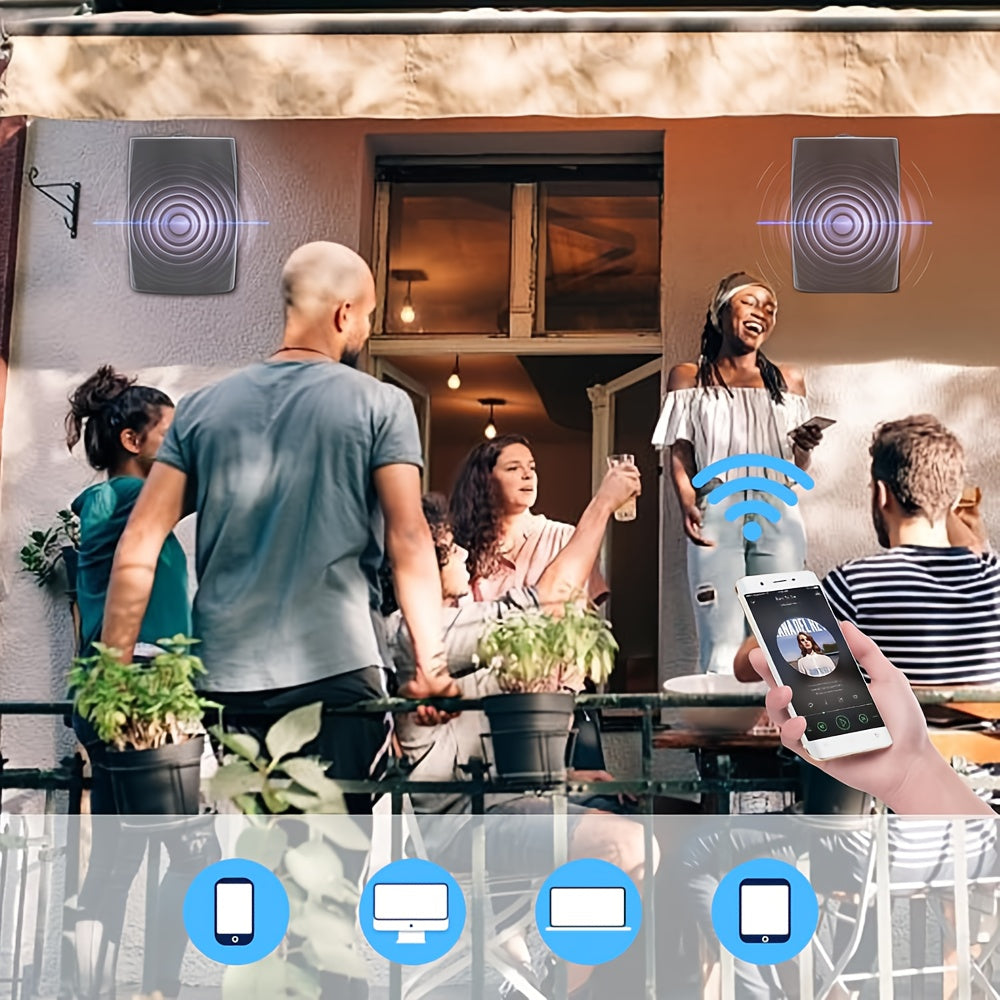 STUDIOFINIX 6.5 Inches Indoor Outdoor Bluetooth Speakers Wired 400 Watts with Powerful Bass, 2 Way Wall Mount Speakers All-Weather Durability for Patio Home Deck Porch Backyard(Pair, Black)